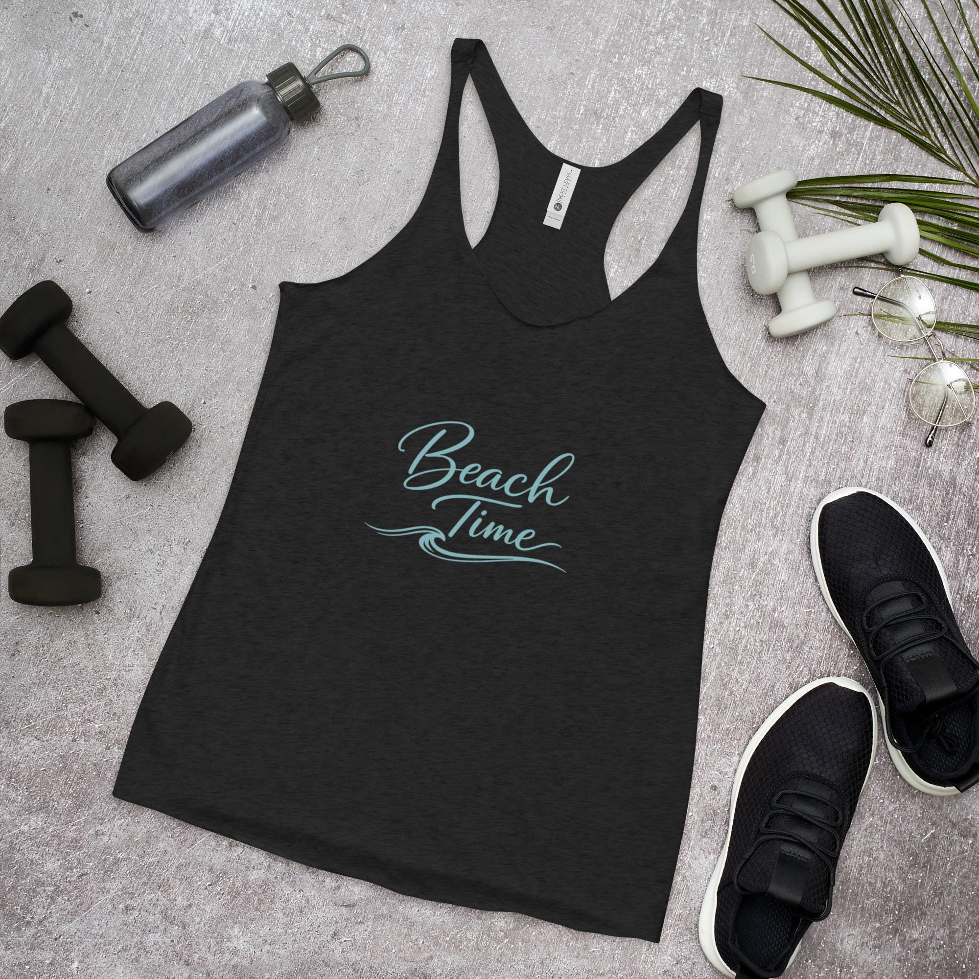 Beach Time Racerback Tank | Coastal Workout Shirt | Ocean Therapy Gym Top