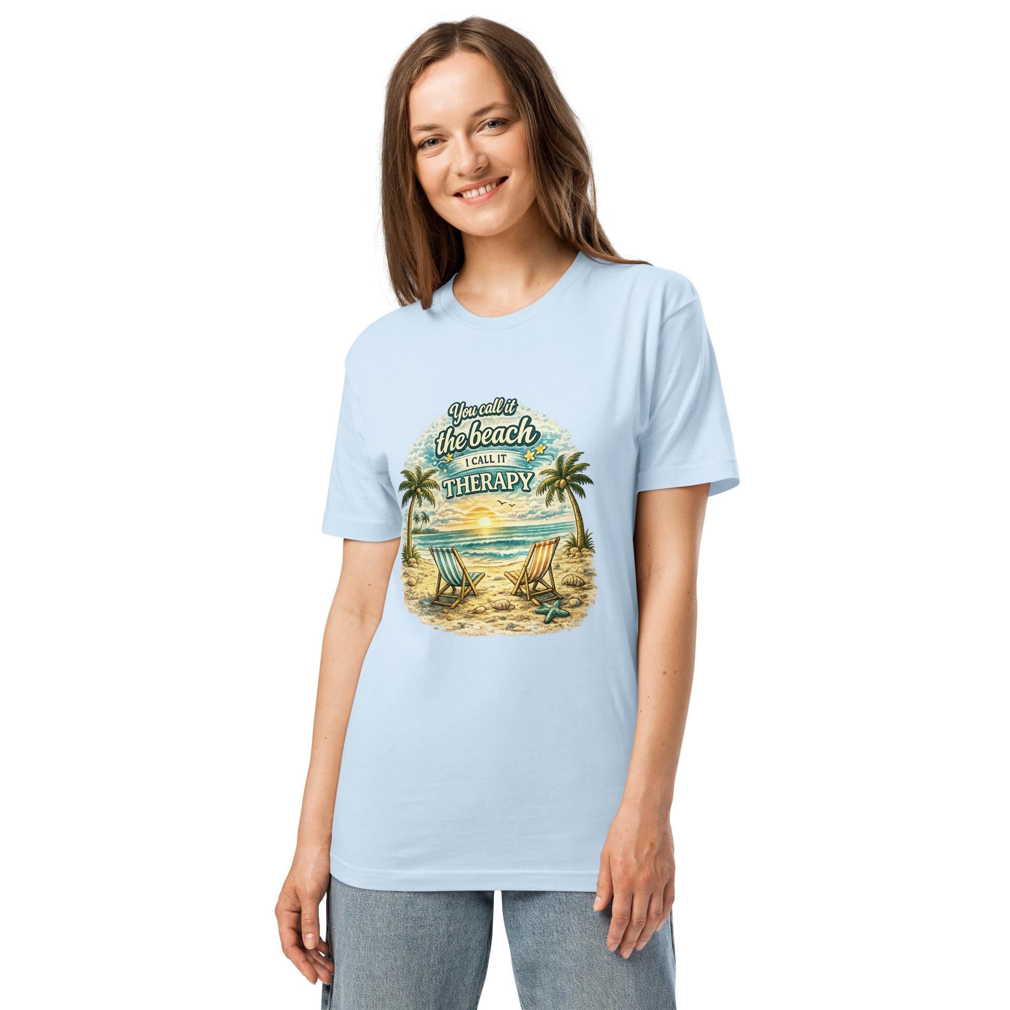 Beach Therapy Graphic Tee | Vintage Coastal Sunset Vacation Shirt