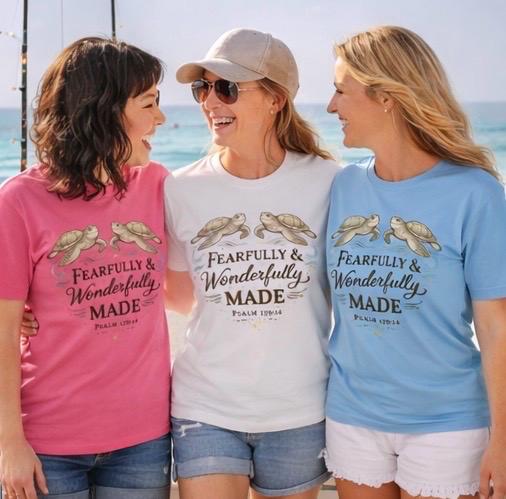 Fearfully & Wonderfully Made | Psalm 139:14 Christian Beach Shirt | Coastal Faith
