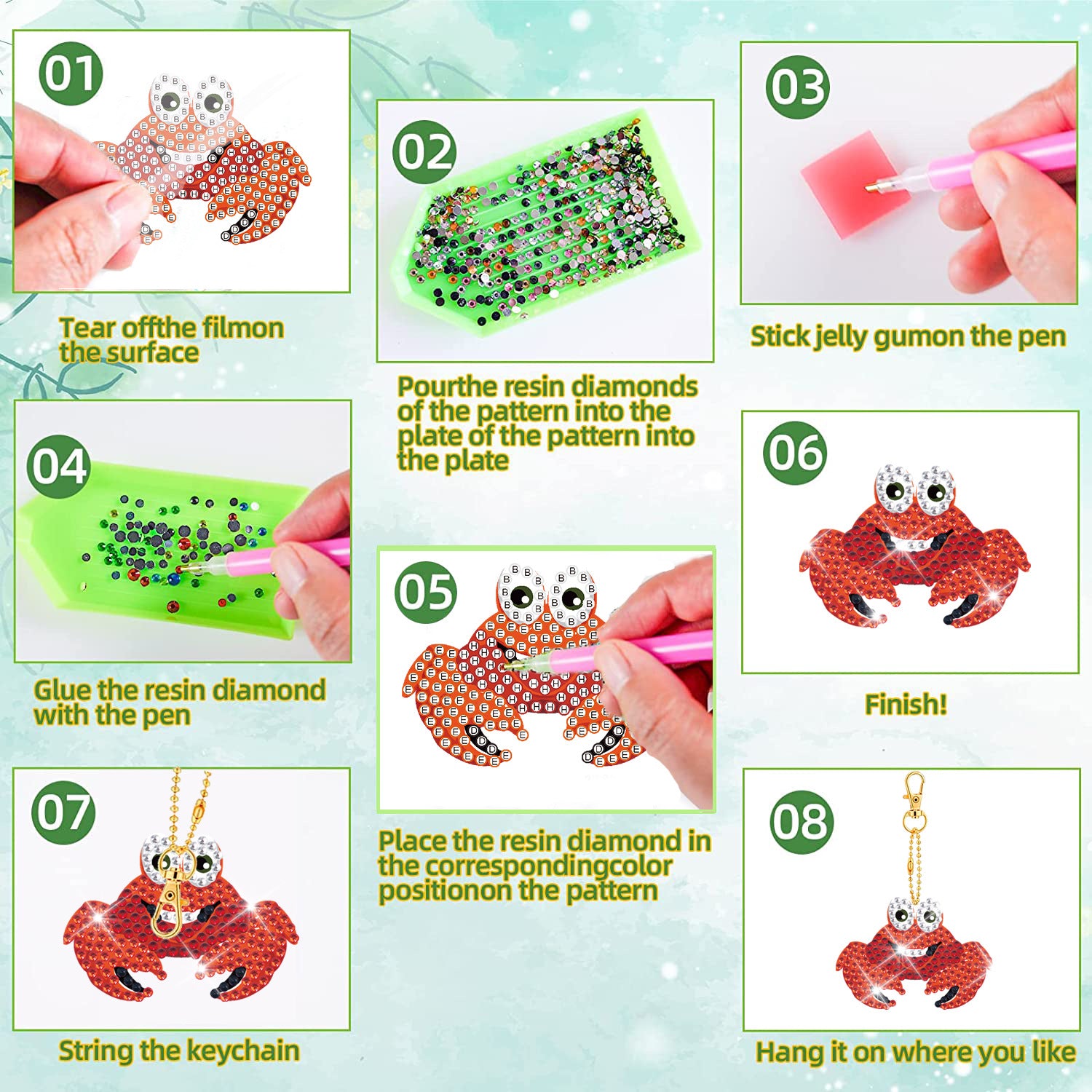 2024 DIY Diamond Painting Keychain - Underwater Animals