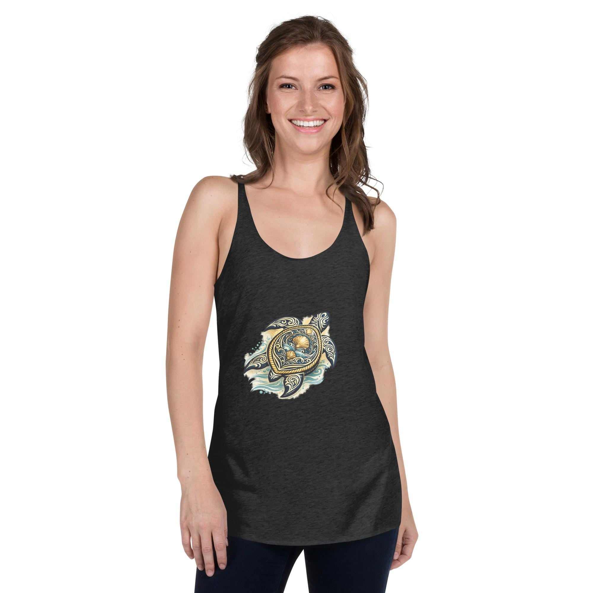 Baby Sea Turtle Racerback Tank Top | Coastal Ocean Marine Life Shirt