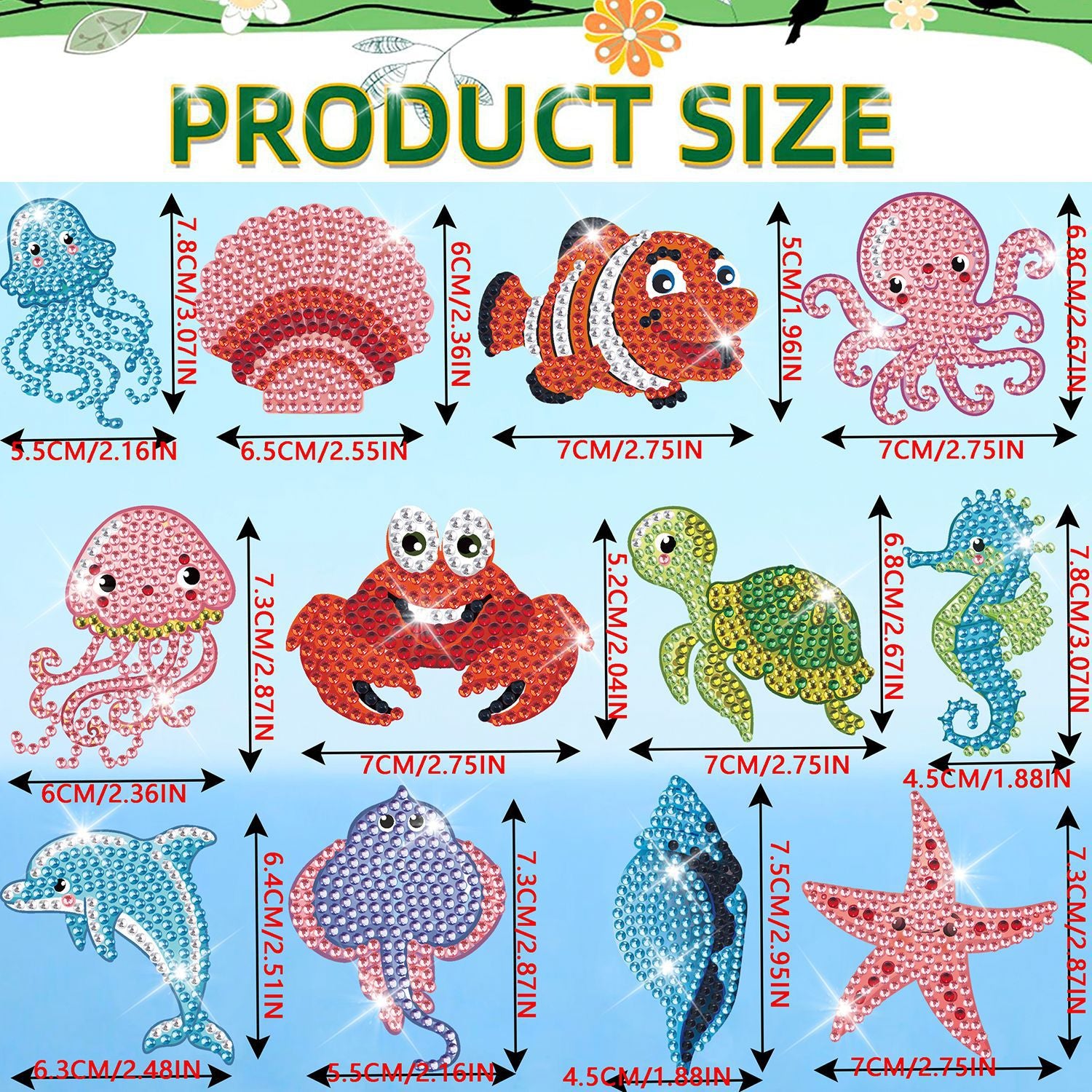 2024 DIY Diamond Painting Keychain - Underwater Animals