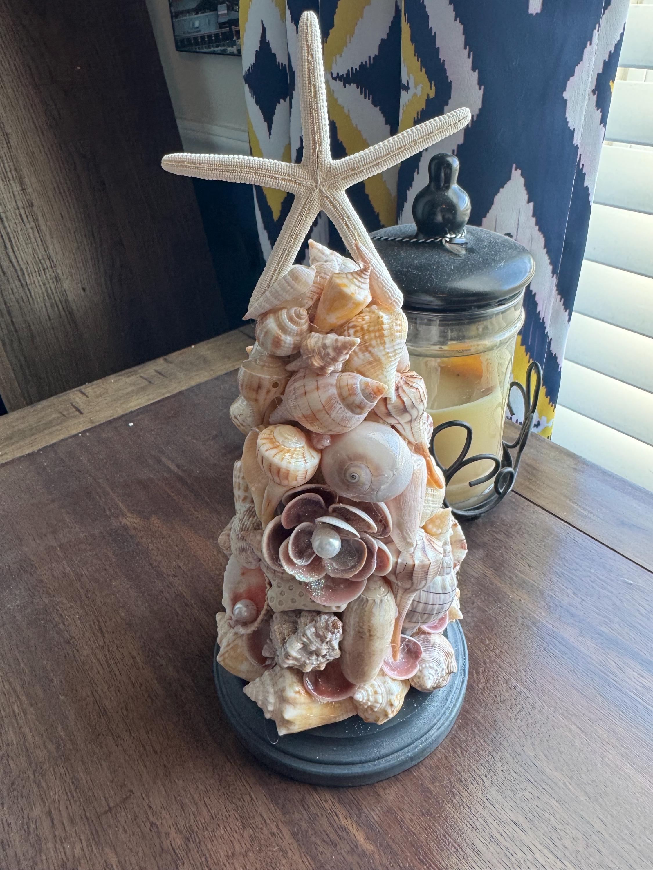 Beach House  Seashell Tree , Handmade Coastal Art decor,