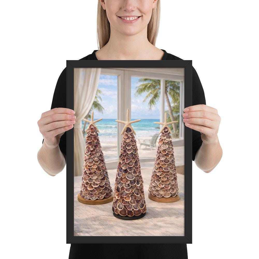 Beach Vibes Seashell Tree Wall Art | Lighted Coastal Decor