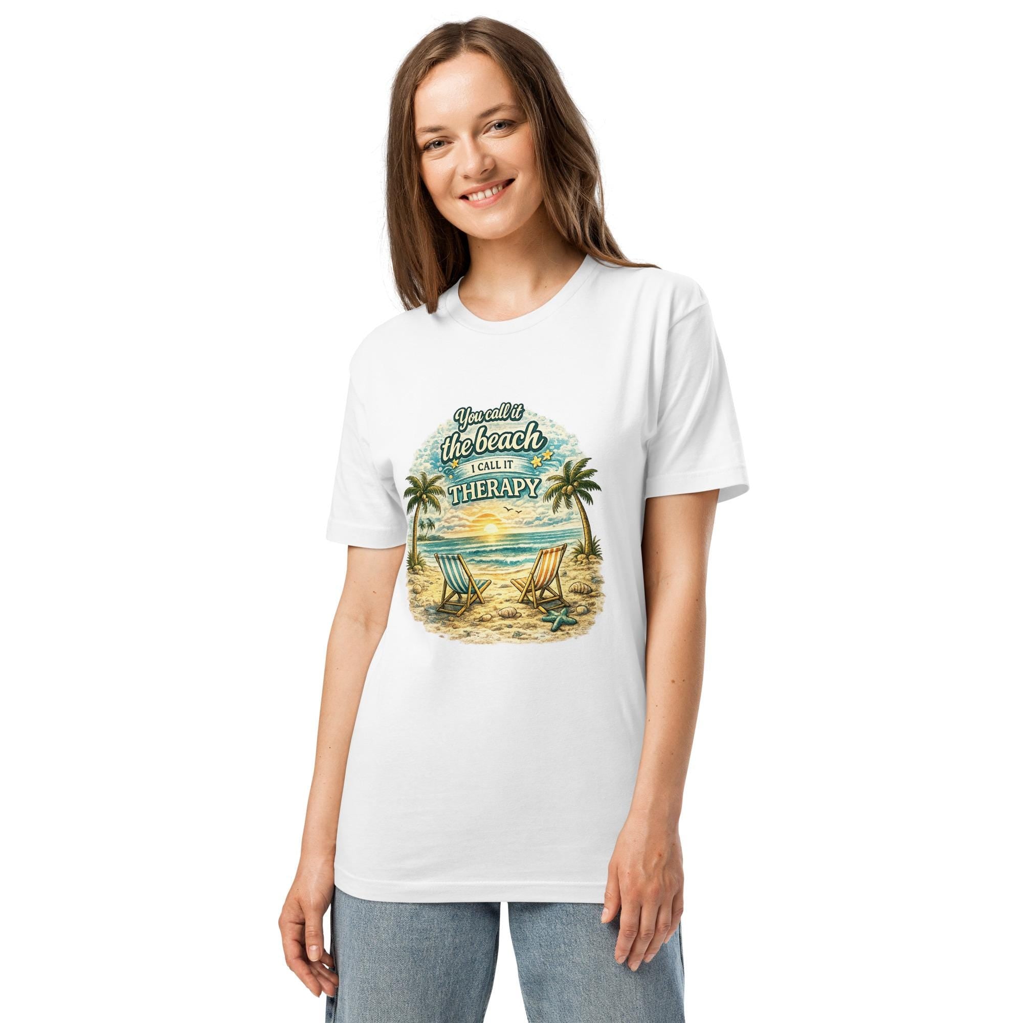 Beach Therapy Graphic Tee | Vintage Coastal Sunset Vacation Shirt
