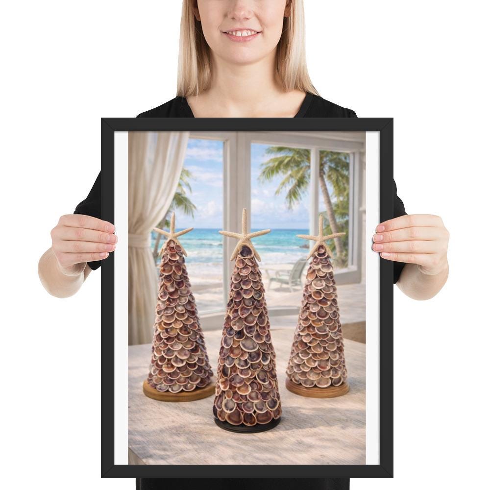 Beach Vibes Seashell Tree Wall Art | Lighted Coastal Decor