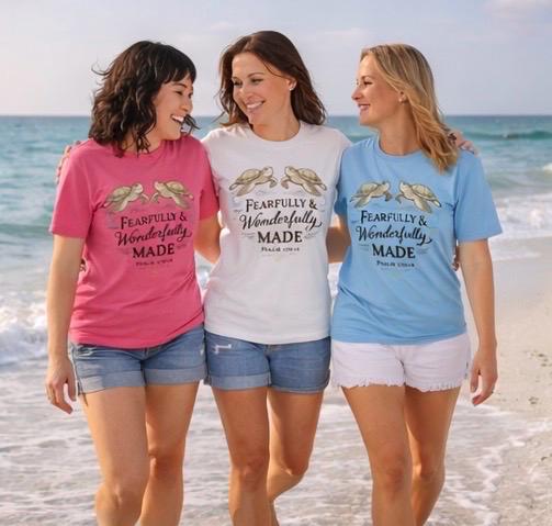 Fearfully & Wonderfully Made | Psalm 139:14 Christian Beach Shirt | Coastal Faith