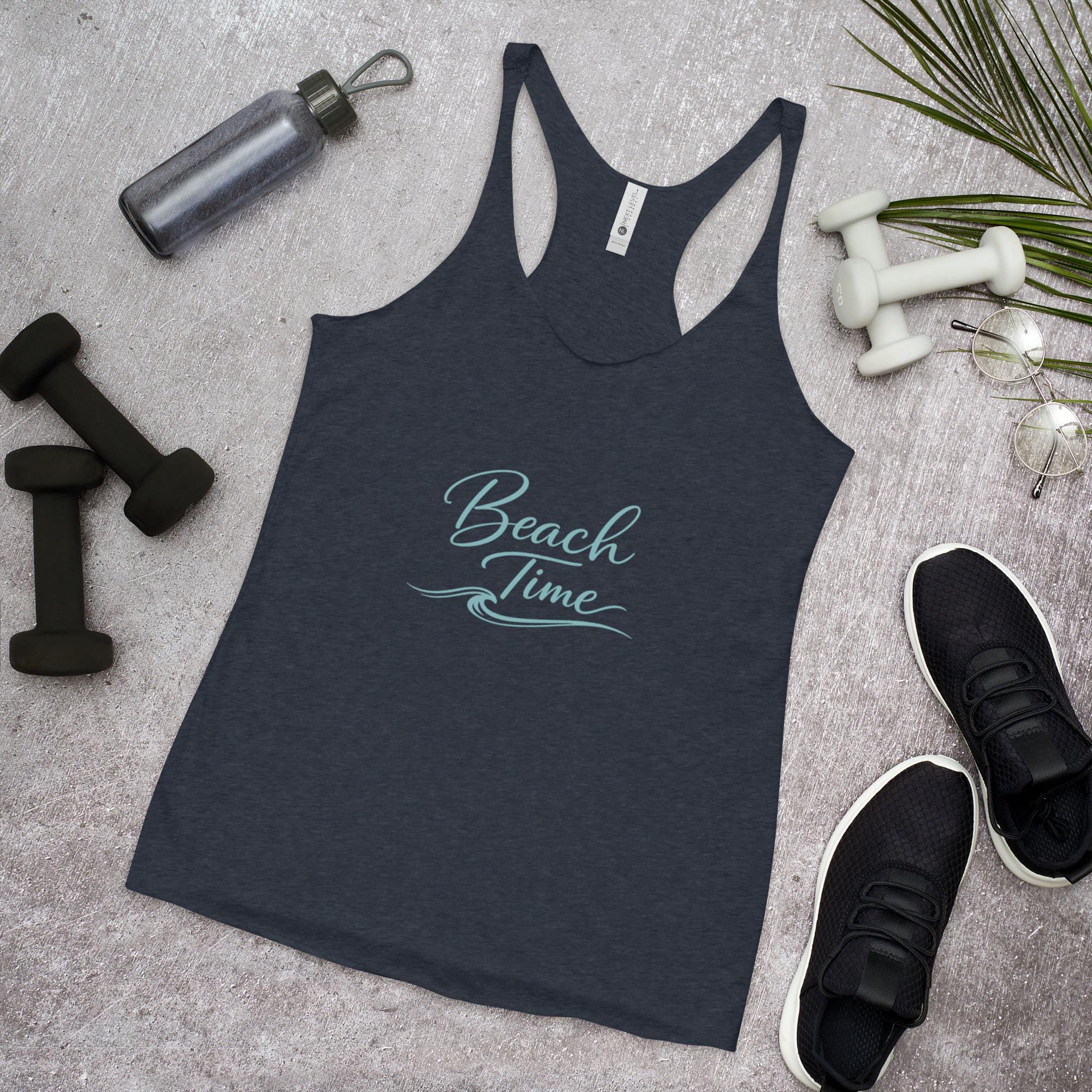 Beach Time Racerback Tank | Coastal Workout Shirt | Ocean Therapy Gym Top