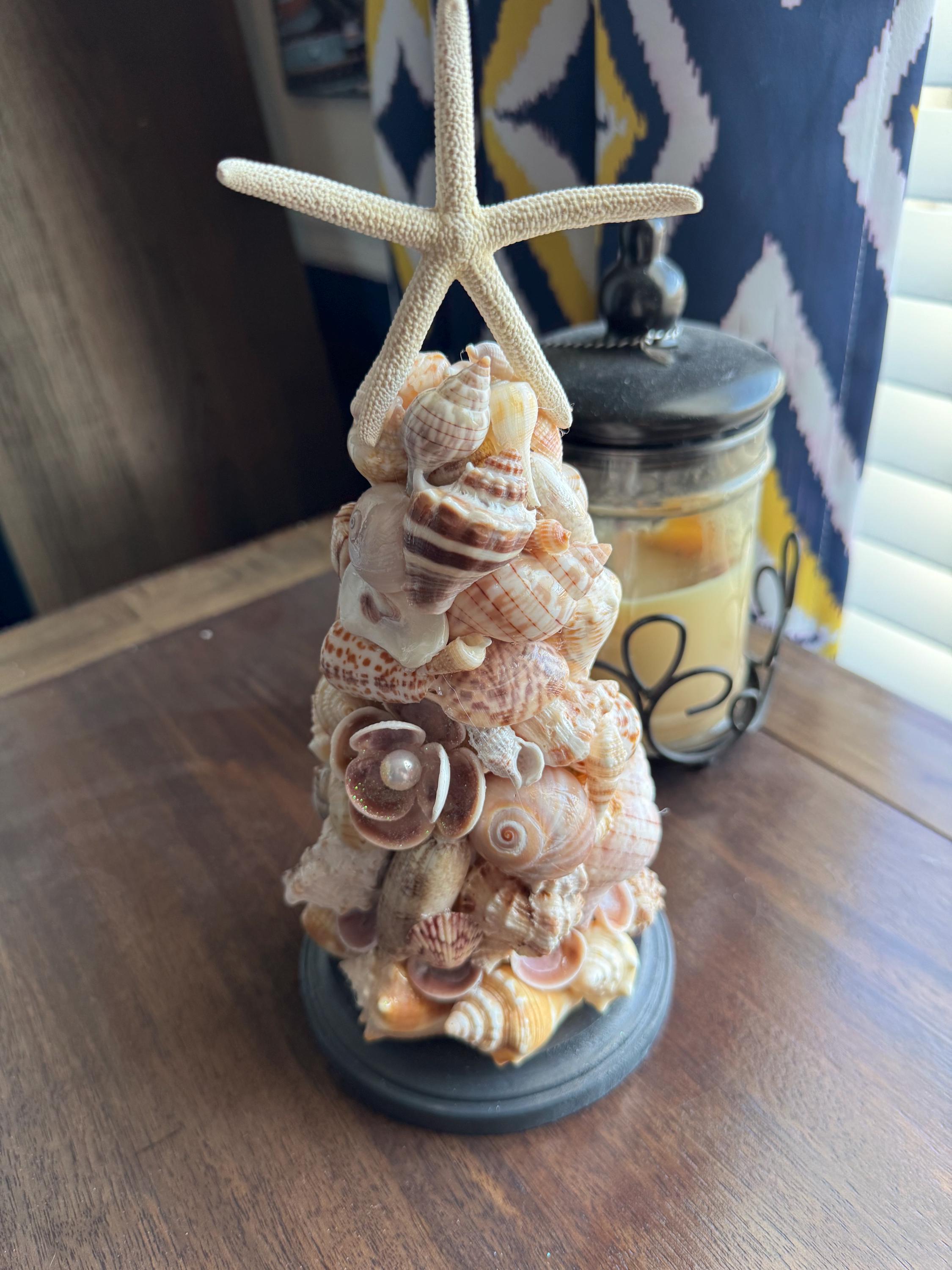 Beach House  Seashell Tree , Handmade Coastal Art decor,