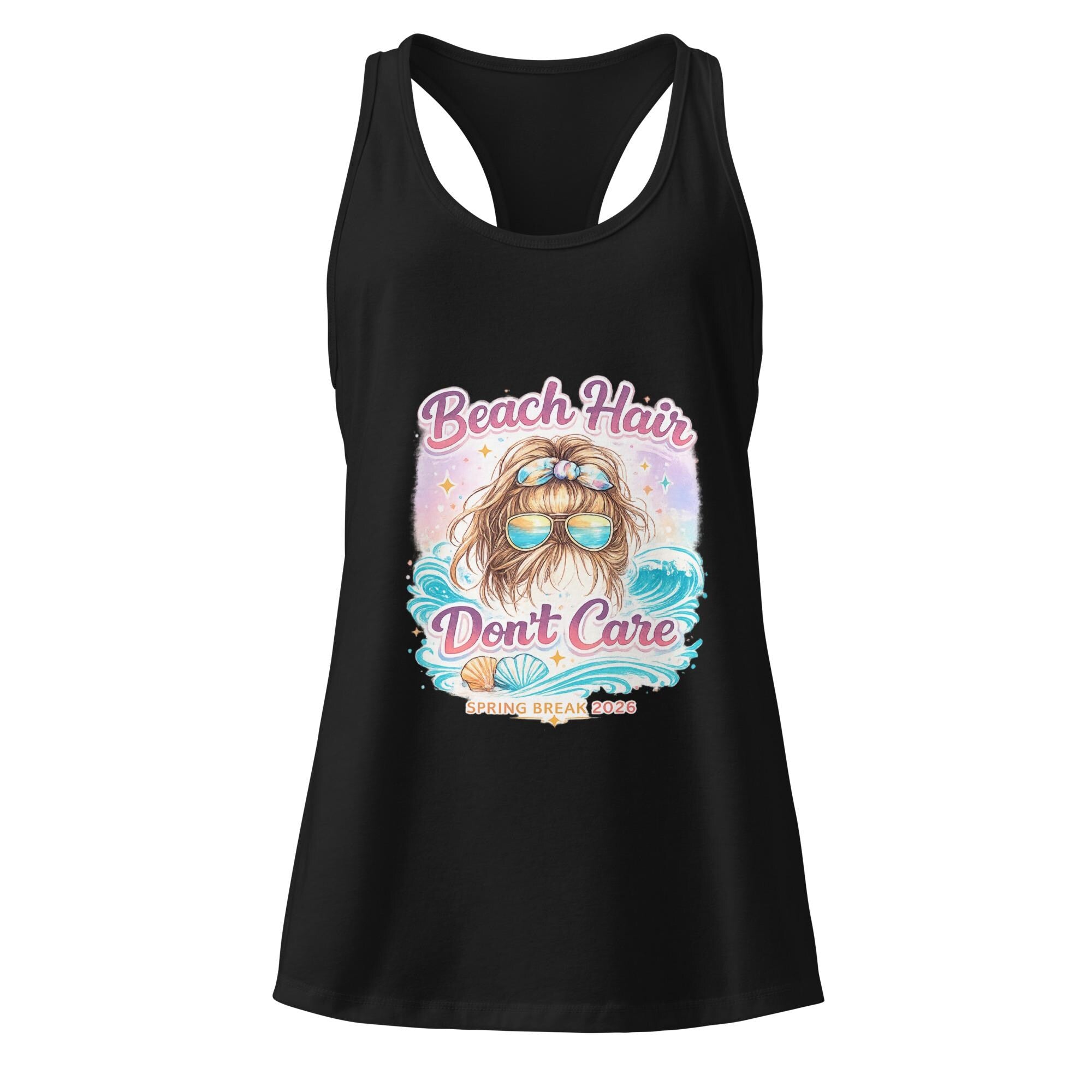 Beach Hair Dont Care Women’s fitted racerback tank top