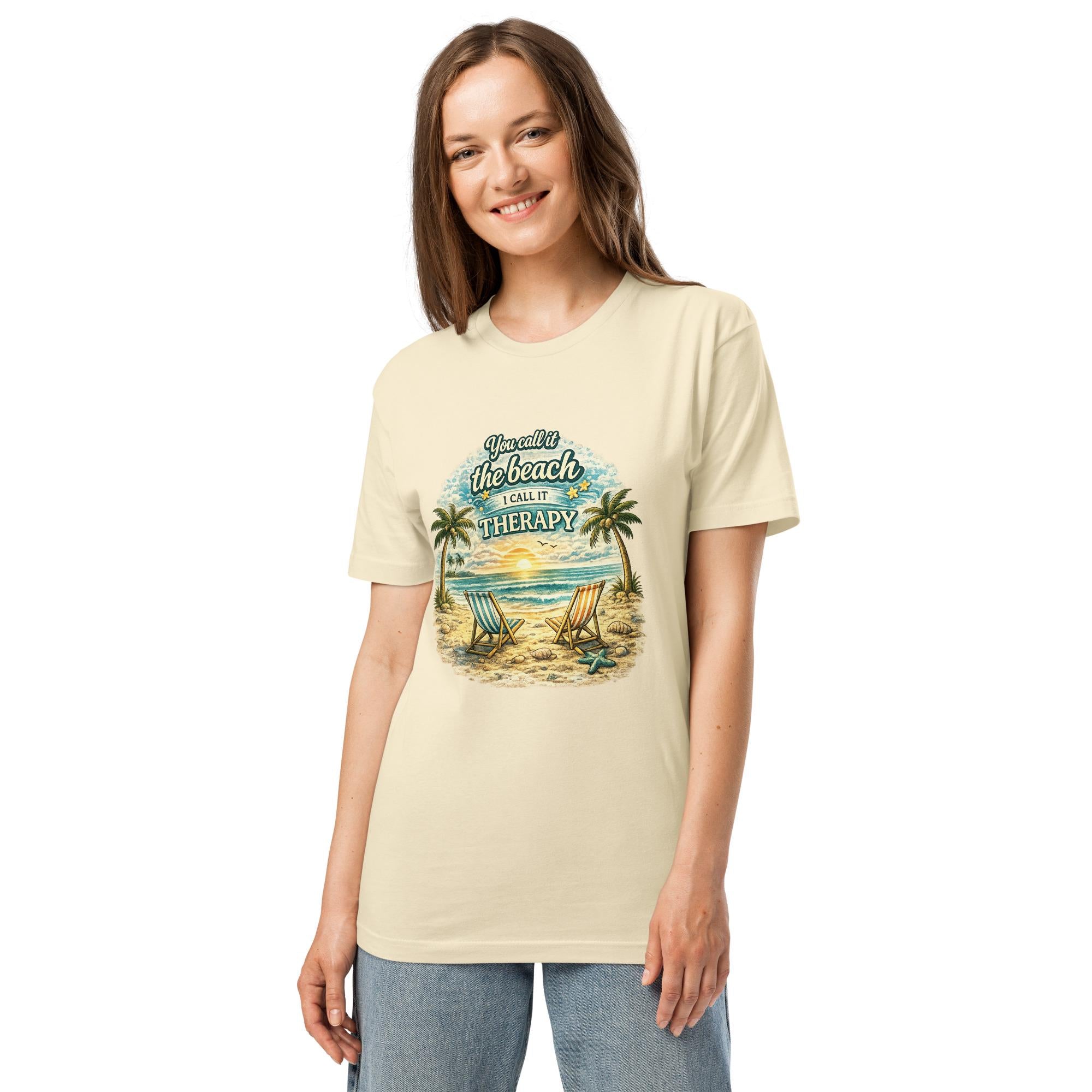 Beach Therapy Graphic Tee | Vintage Coastal Sunset Vacation Shirt