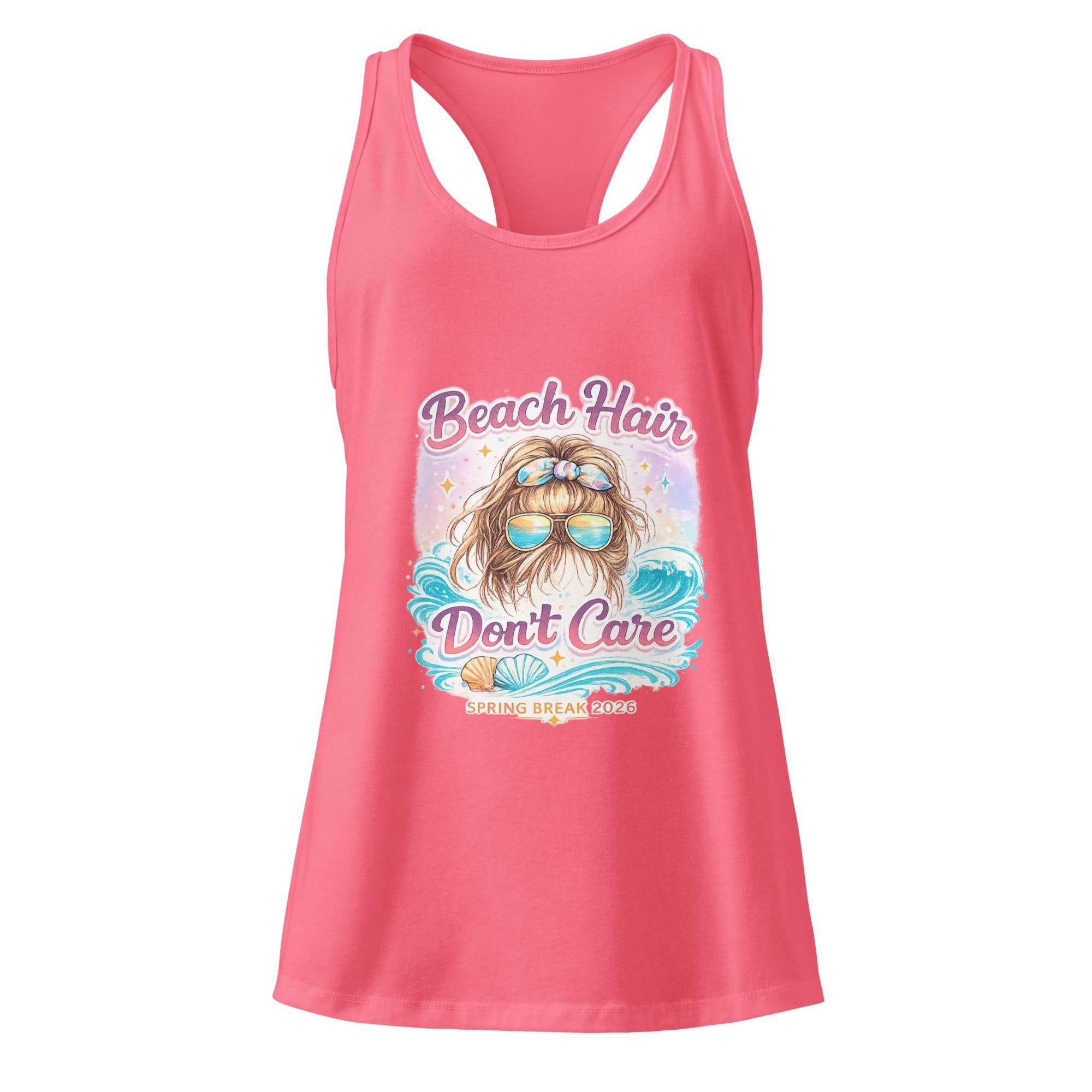 Beach Hair Dont Care Women’s fitted racerback tank top