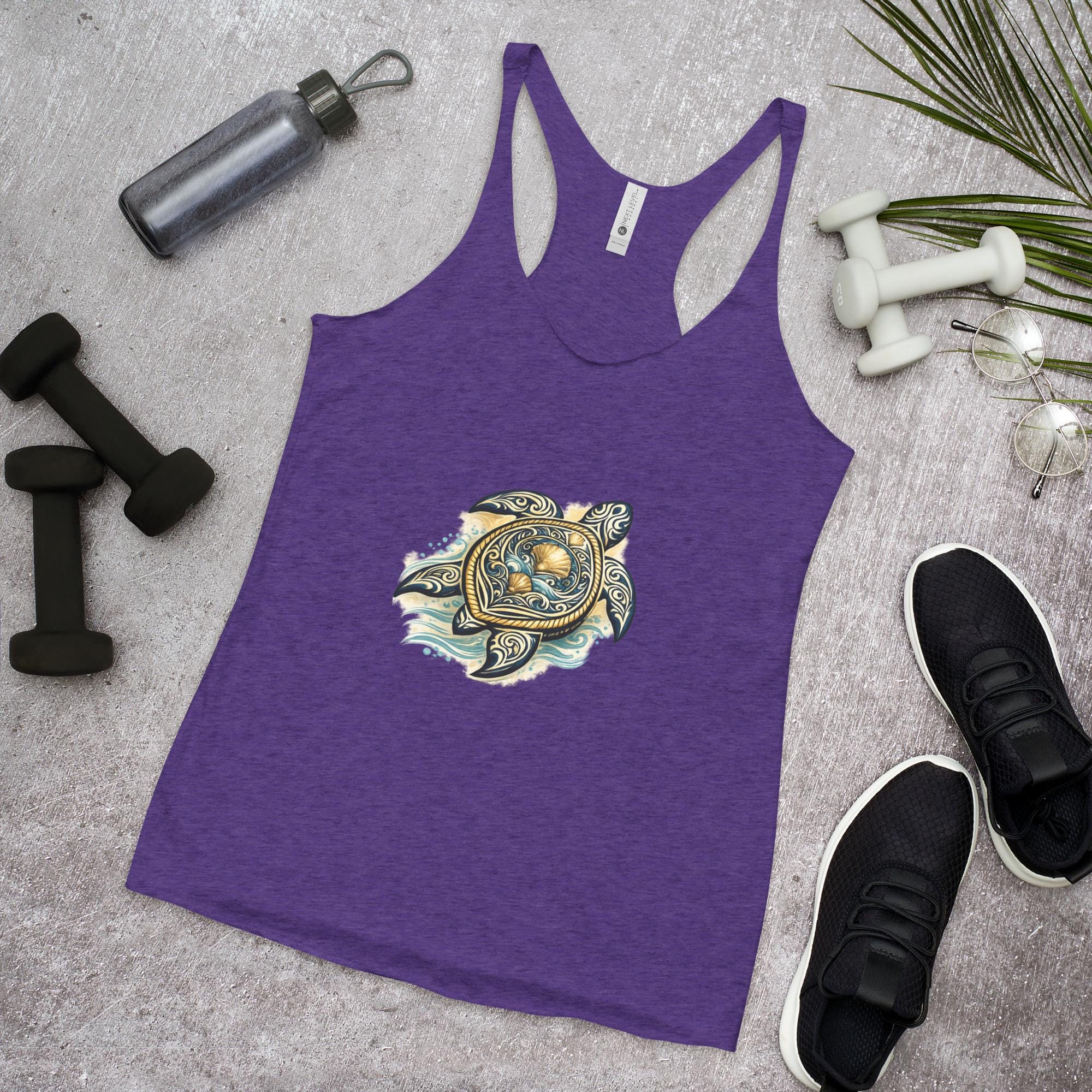 Baby Sea Turtle Racerback Tank Top | Coastal Ocean Marine Life Shirt
