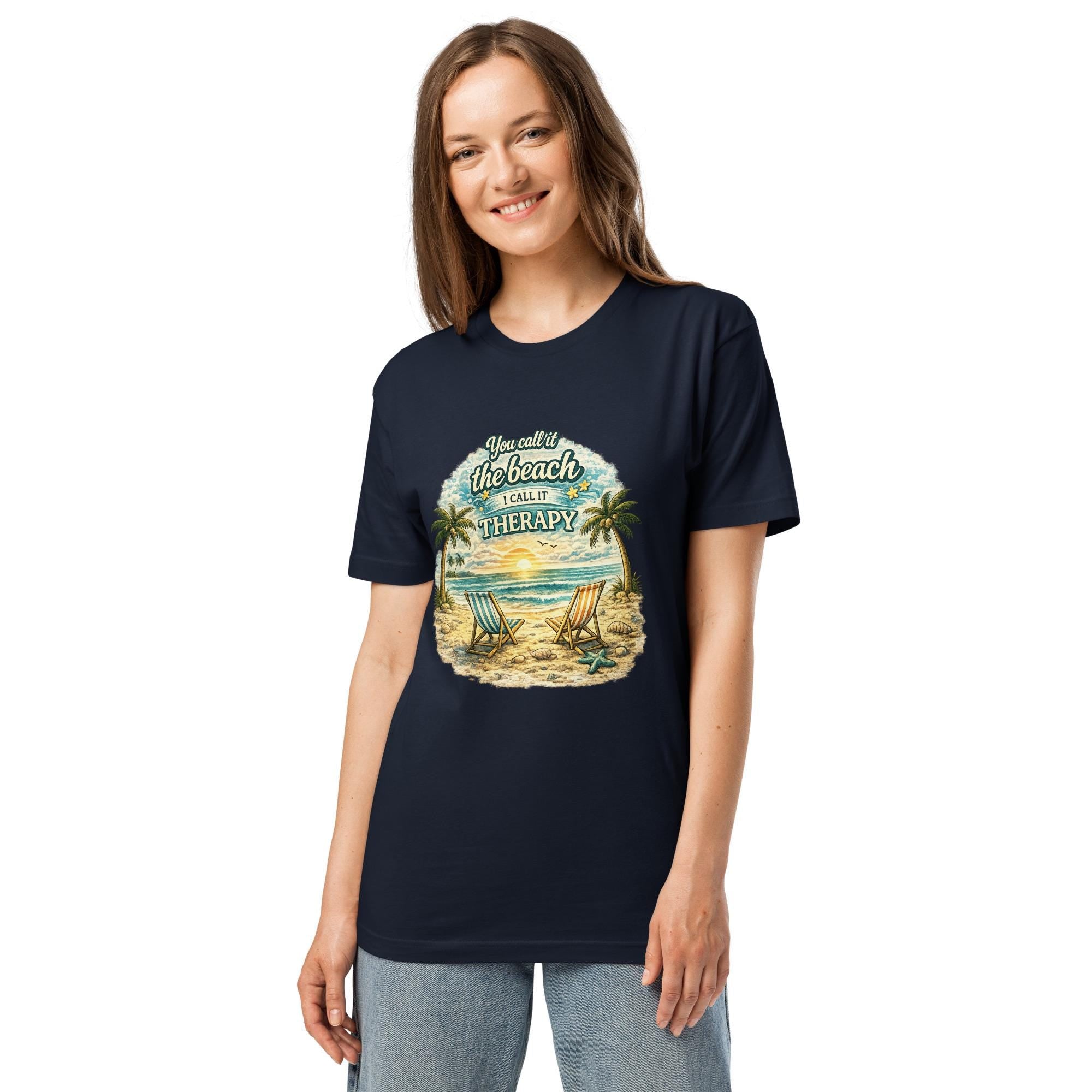 Beach Therapy Graphic Tee | Vintage Coastal Sunset Vacation Shirt