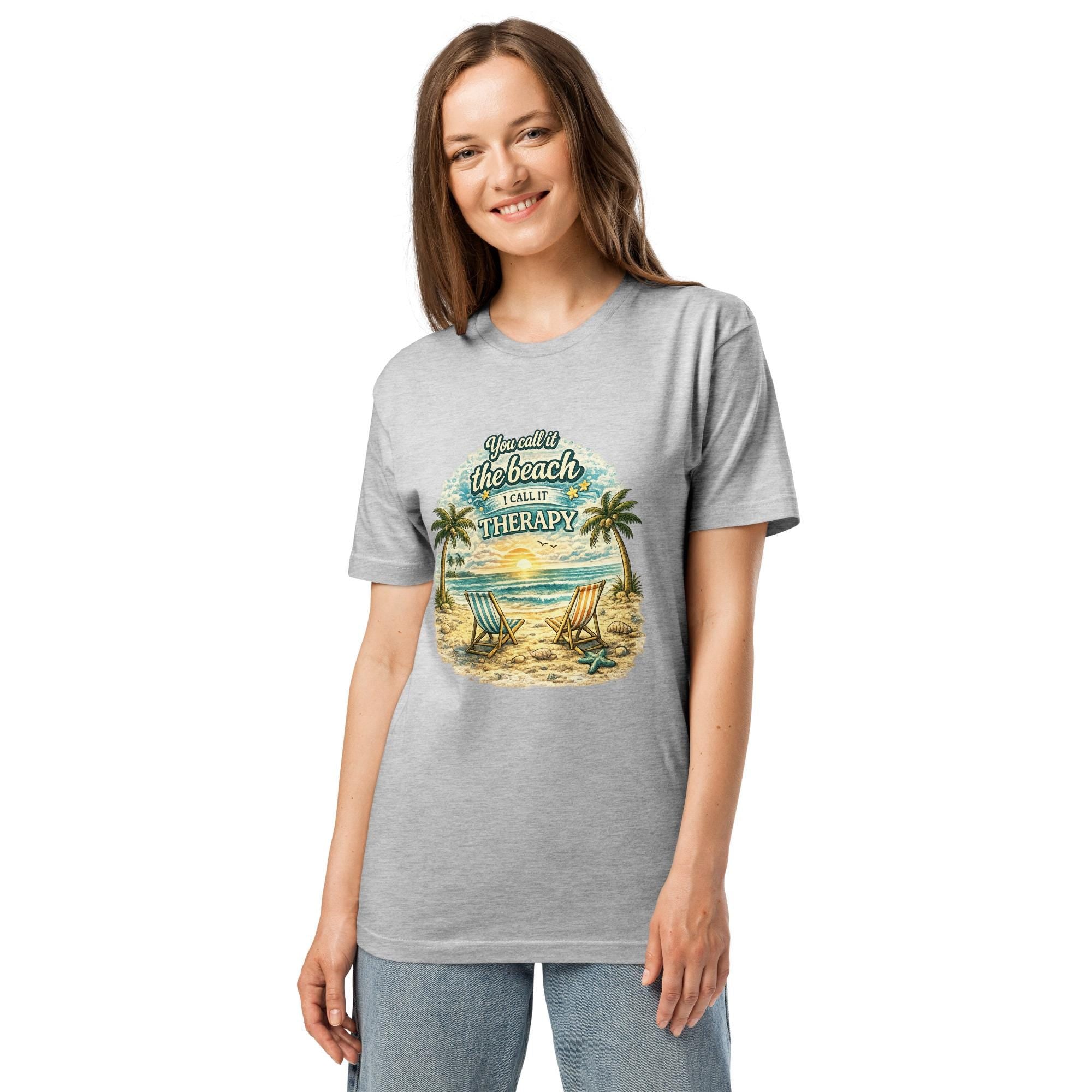 Beach Therapy Graphic Tee | Vintage Coastal Sunset Vacation Shirt