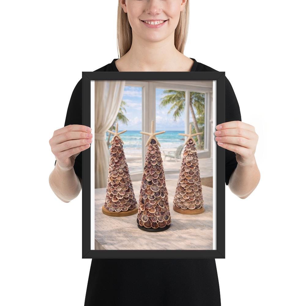 Beach Vibes Seashell Tree Wall Art | Lighted Coastal Decor