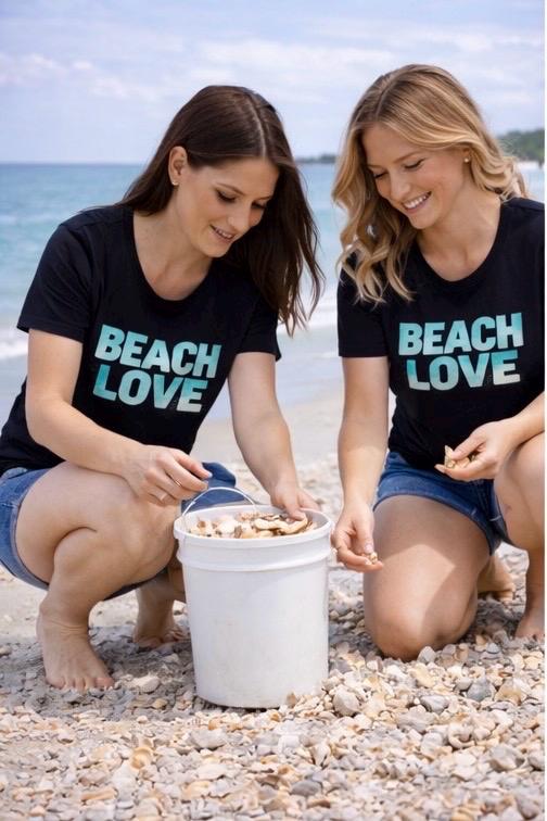 Beach Love Racerback Tank Top, Summer Workout Shirt for Women, Lightweight, Florida Coastal Vibes