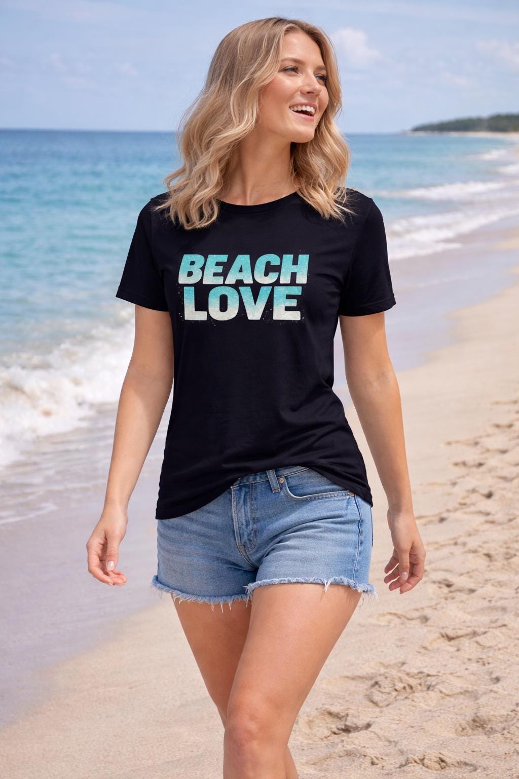 Beach Love white cotton Shirt  | Ocean Lover | Florida Vacation | Summer Outfit